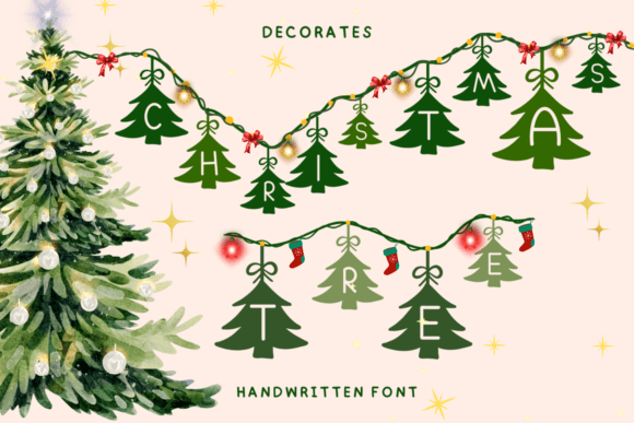 Decorated Christmas Tree: A Festive Display Typeface for Editorial Design